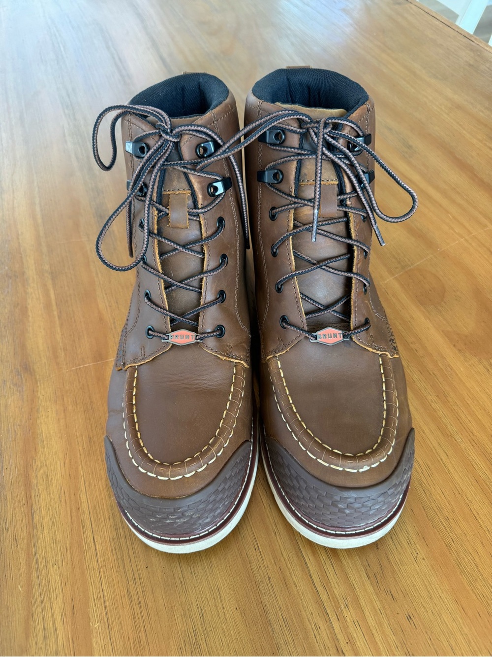 Men's BRUNT Marin Brown Work Boots with Brunt composite Toe - Durable Leather